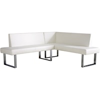 Contemporary Nook Corner Dining Bench with Vinyl Upholstery
