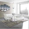 Armen Living Amanda 4-Piece Dining Set with Benches