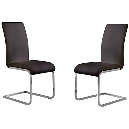 Set of 2 Contemporary Vinyl Dining Chairs