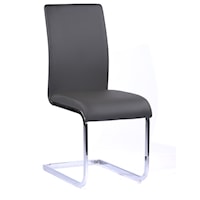 Set of 2 Contemporary Vinyl Dining Chairs