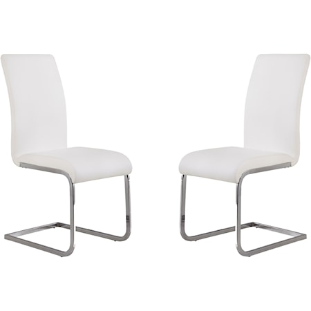 Set of 2 Contemporary Vinyl Dining Chairs