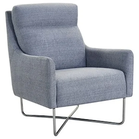 Contemporary Accent Chair with Metal Base
