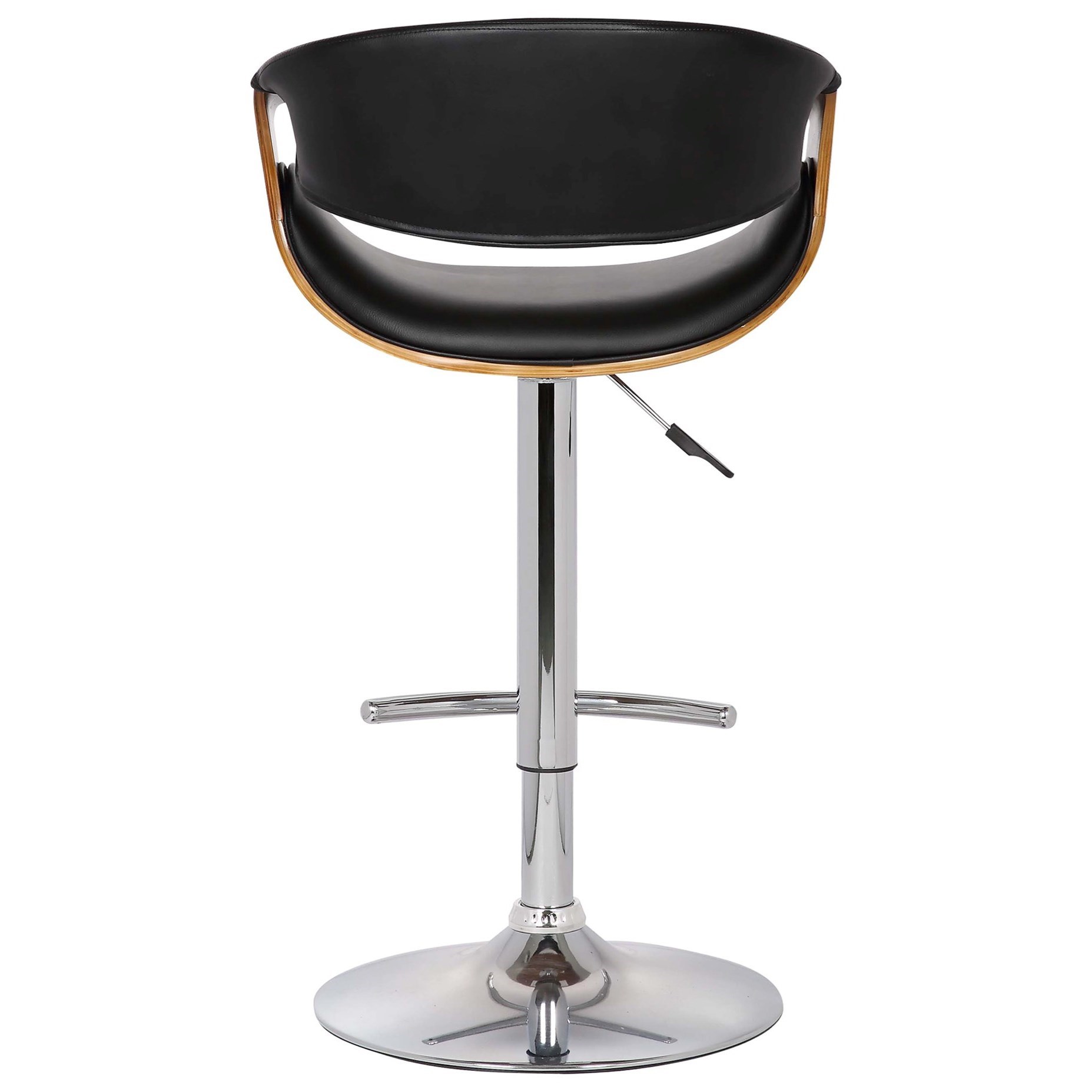 Adj. Swivel Barstool in Black Faux Leather
