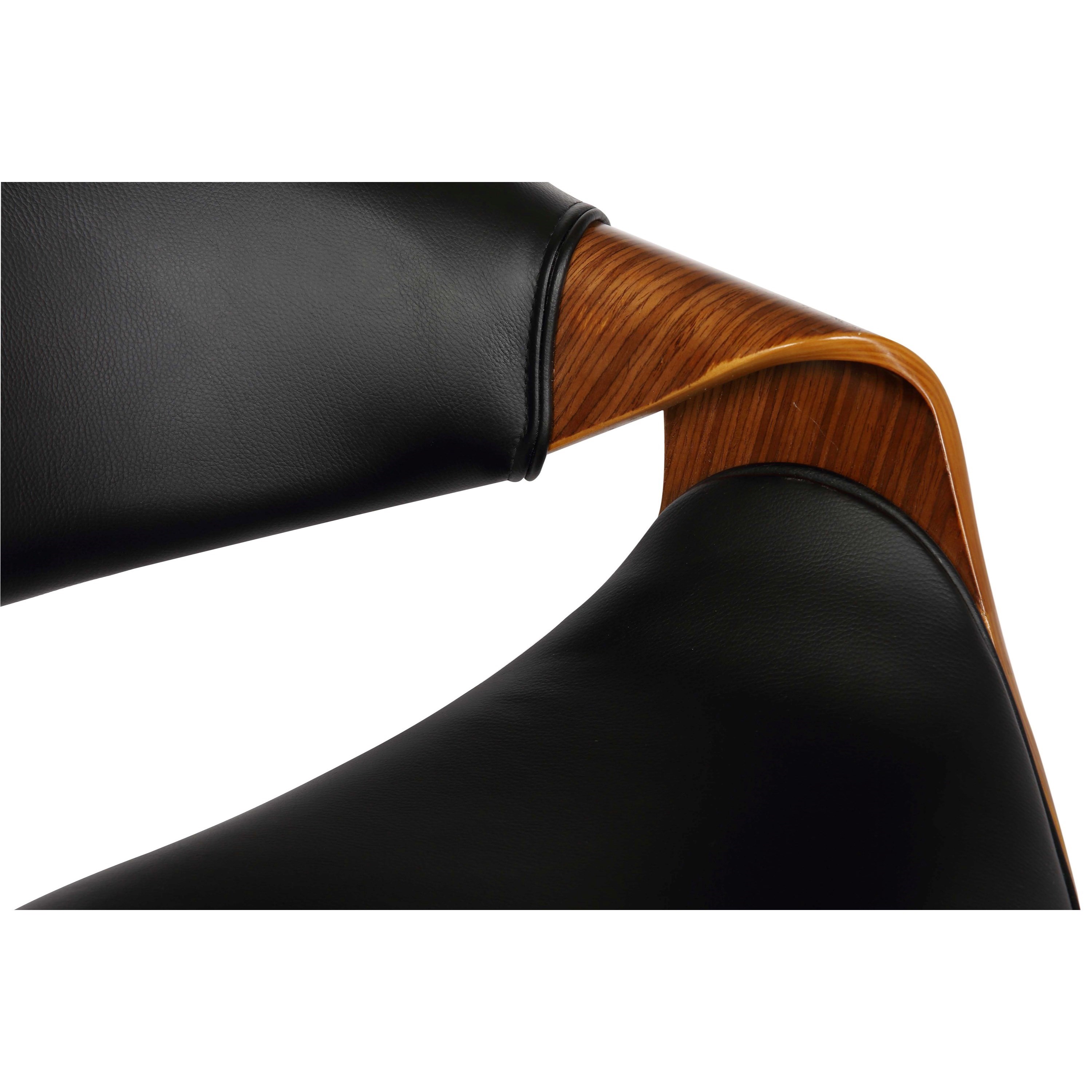 Adj. Swivel Barstool in Black Faux Leather