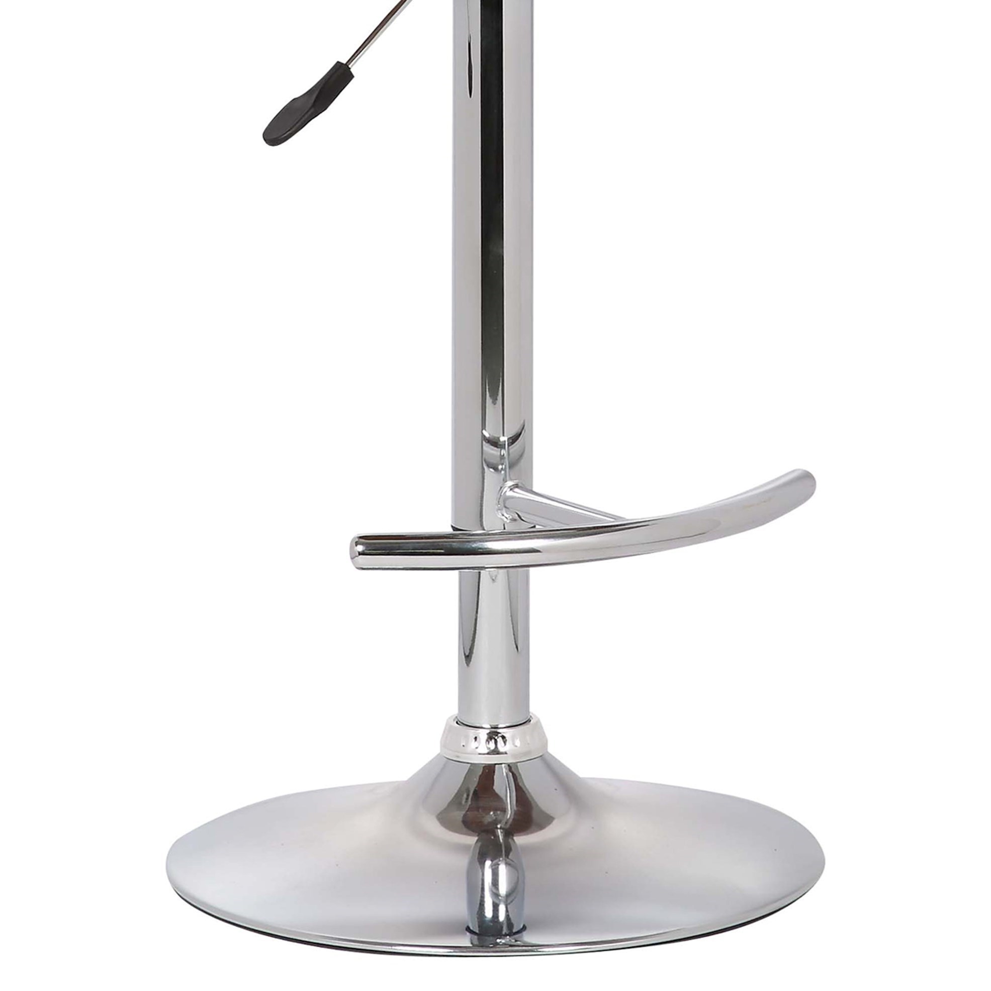 Armen Living Butterfly Adj. Swivel Barstool in Black Faux Leather