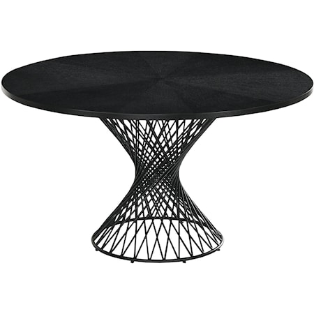 54" Round Mid-Century Modern Pedestal Black