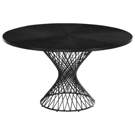 54" Round Mid-Century Modern Pedestal Black