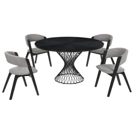 5-Piece Black Dining Set