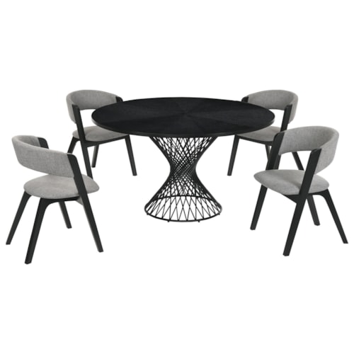 5-Piece Black Dining Set