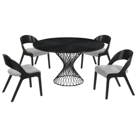 5-Piece Black Dining Set