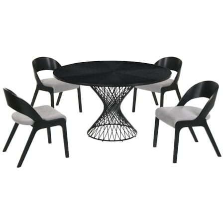 5-Piece Black Dining Set