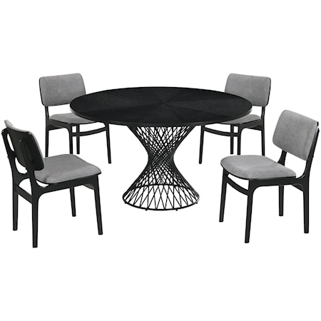 5-Piece Black Dining Set