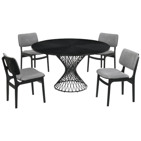 5-Piece Black Dining Set