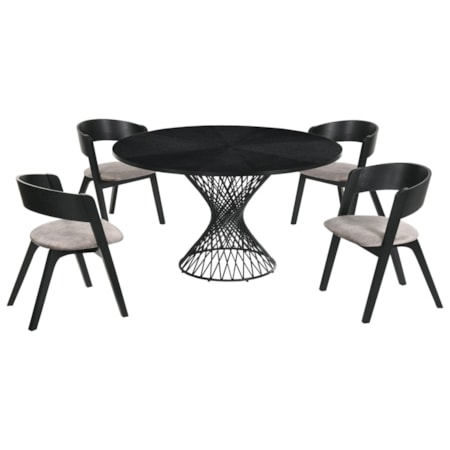 5-Piece Black Dining Set