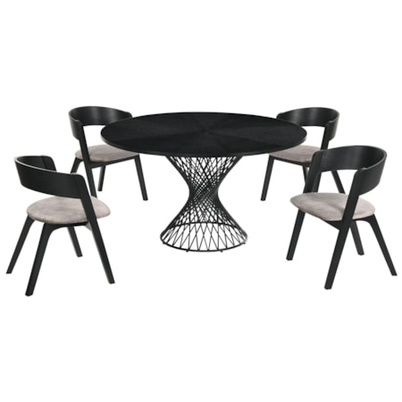 5-Piece Black Dining Set