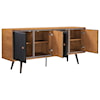 Armen Living Coco Rustic Oak Wood and Leather Sideboard C