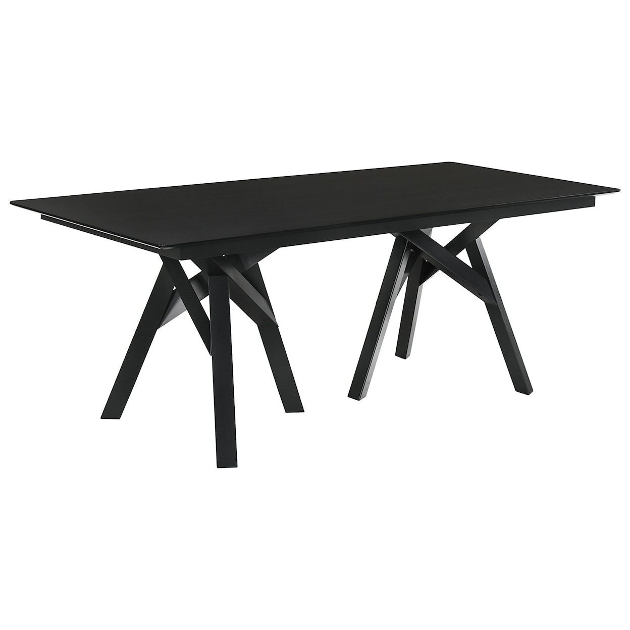 Armen Living Cortina Mid-Century Modern Black Wood Dining Table