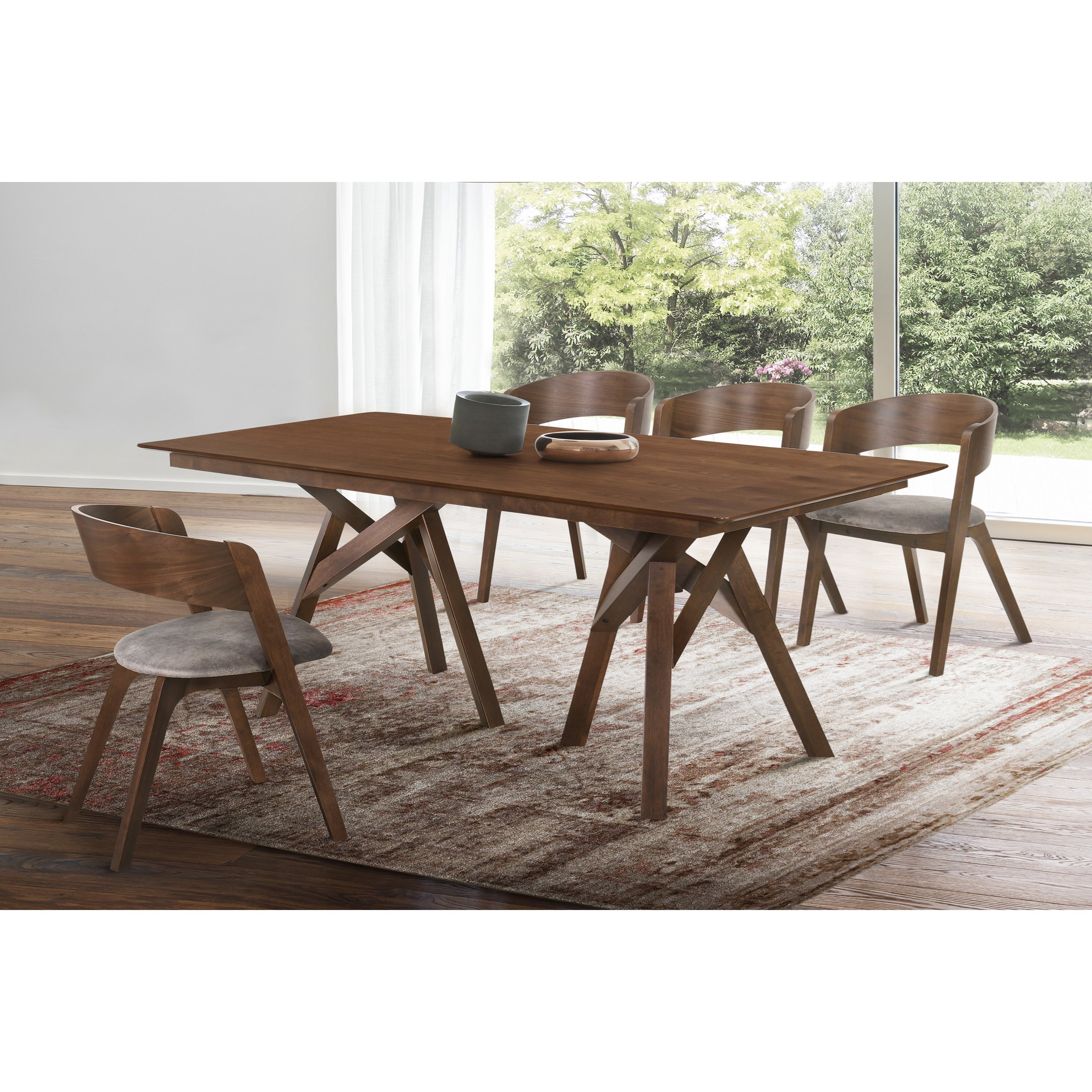 Armen Living Cortina 79" Mid-Century Modern Wood Dining Table