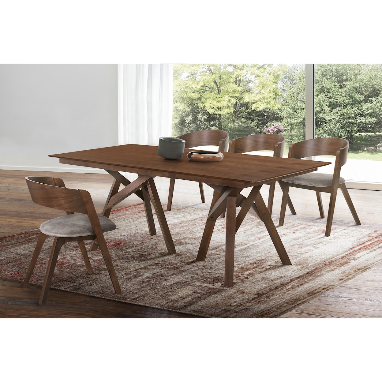 Armen Living Cortina 79" Mid-Century Modern Wood Dining Table