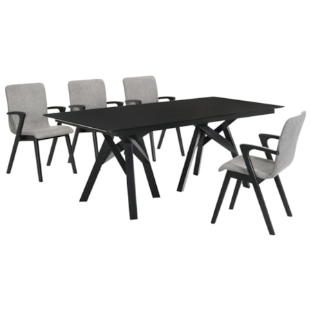 5-Piece Black Dining Set