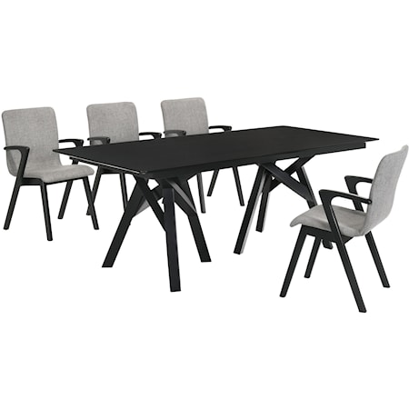 5-Piece Black Dining Set