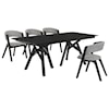 Armen Living Cortina 5-Piece Black Dining Set