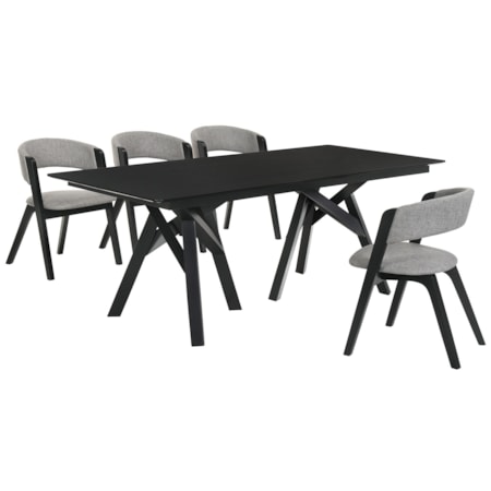 5-Piece Black Dining Set