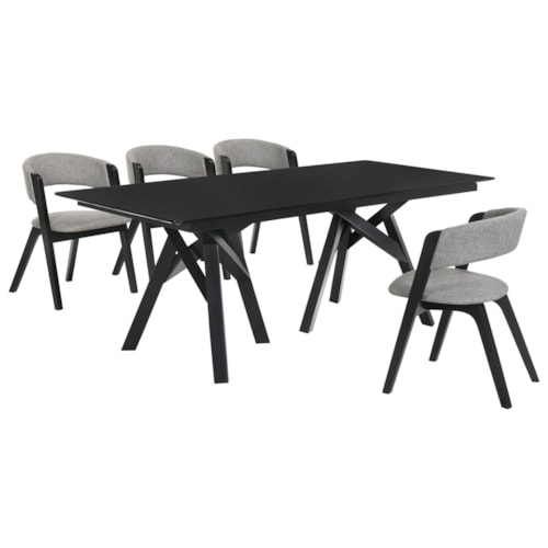 Contemporary 5-Piece Black Dining Set