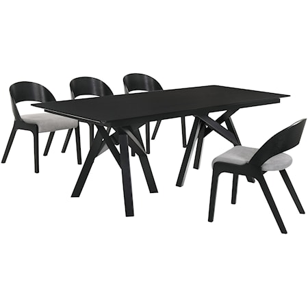 5-Piece Black Dining Set