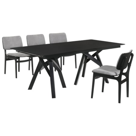 5-Piece Black Dining Set