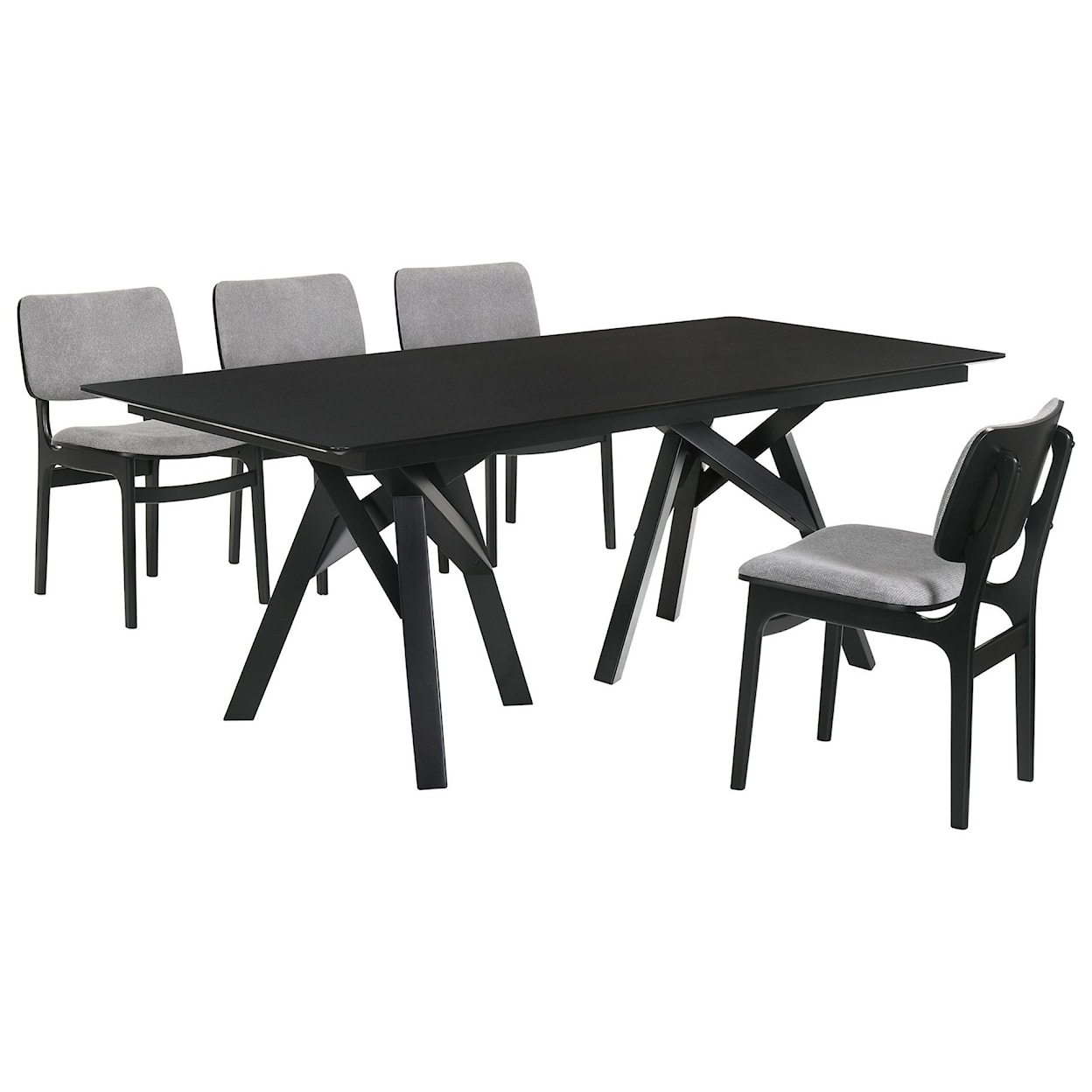 Armen Living Cortina 5-Piece Black Dining Set