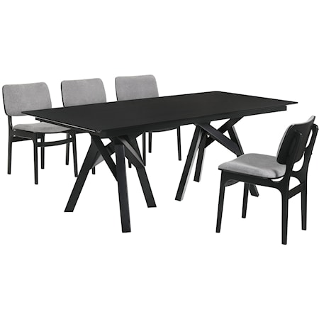 5-Piece Black Dining Set