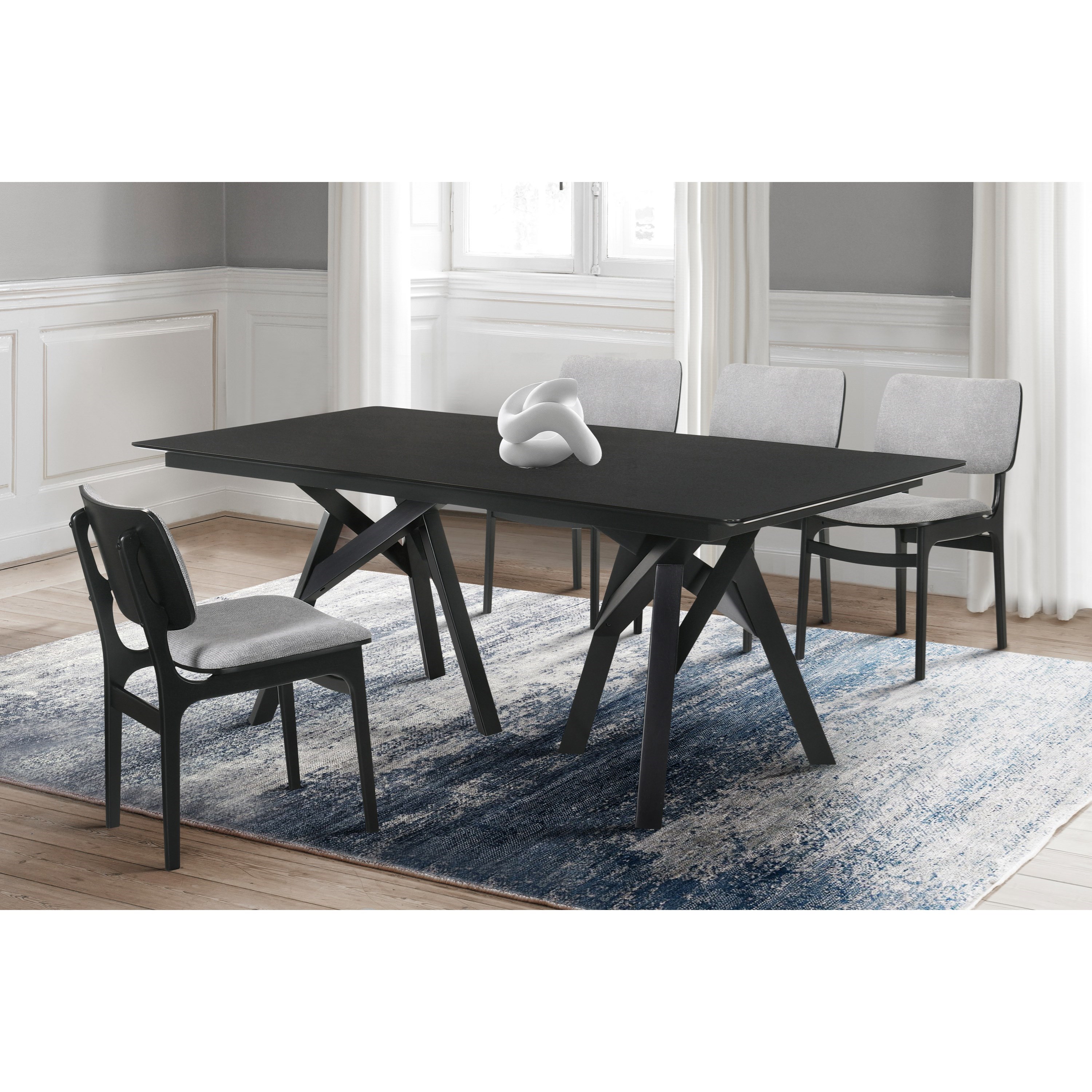 Armen Living Cortina 5-Piece Black Dining Set