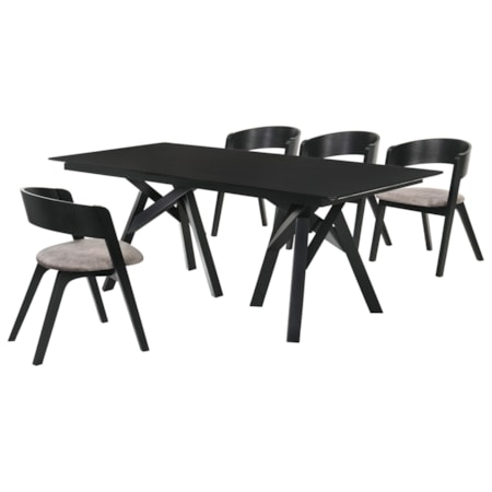 5-Piece Black Dining Set