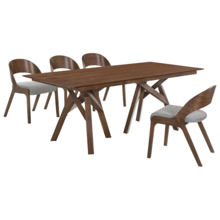 5-Piece Walnut Dining Set