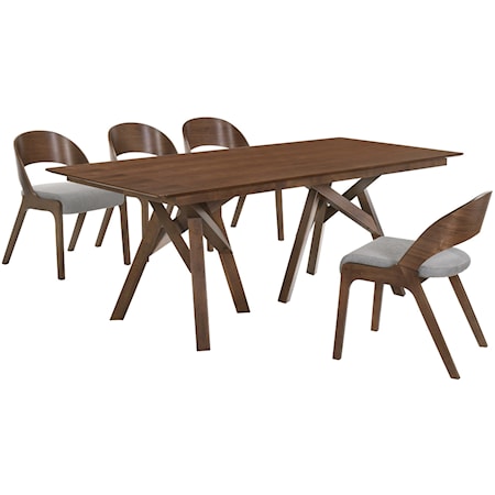 5-Piece Walnut Dining Set