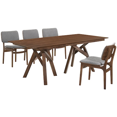 5-Piece Walnut Dining Set