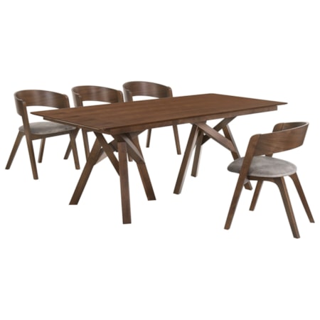 5-Piece Walnut Dining Set