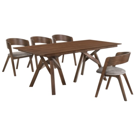 5-Piece Walnut Dining Set