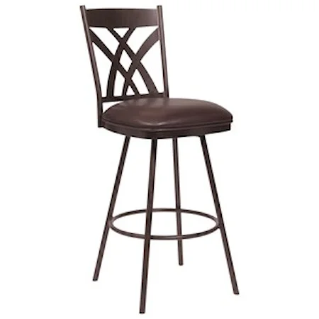 26" Counter Height Barstool in Auburn Bay and Brown Faux Leather