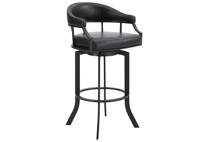 Edy Swivel 26" Black Powder Coated Stool by Armen Living at Darvin Furniture