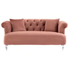 Armen Living Elegance Contemporary Loveseat in Velvet