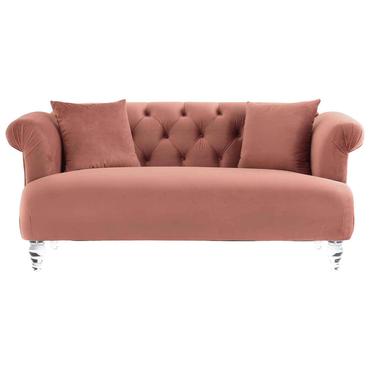 Armen Living Elegance Contemporary Loveseat in Velvet