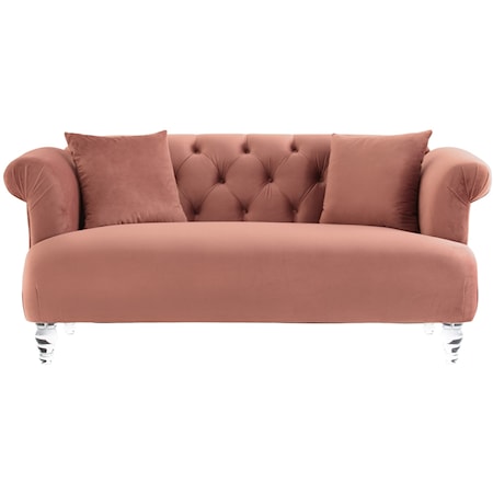 Contemporary Loveseat in Velvet