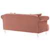 Armen Living Elegance Contemporary Loveseat in Velvet