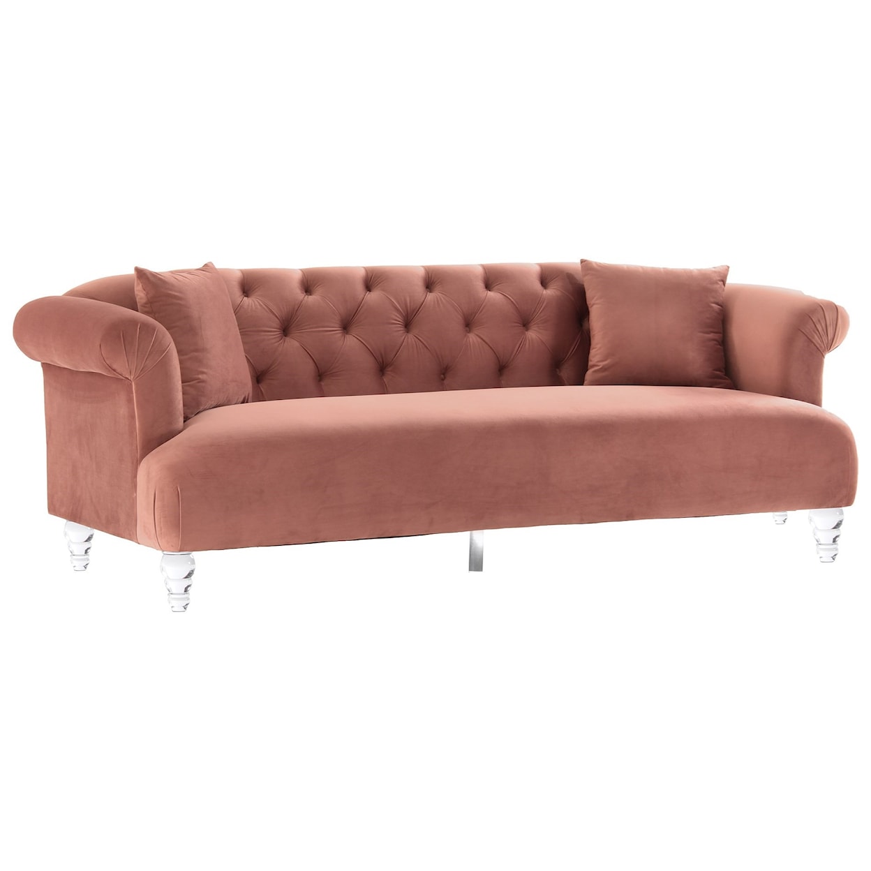 Armen Living Elegance Elegance Contemporary Sofa in Velvet