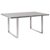 Contemporary Dining Table with Cement Gray Colored Top