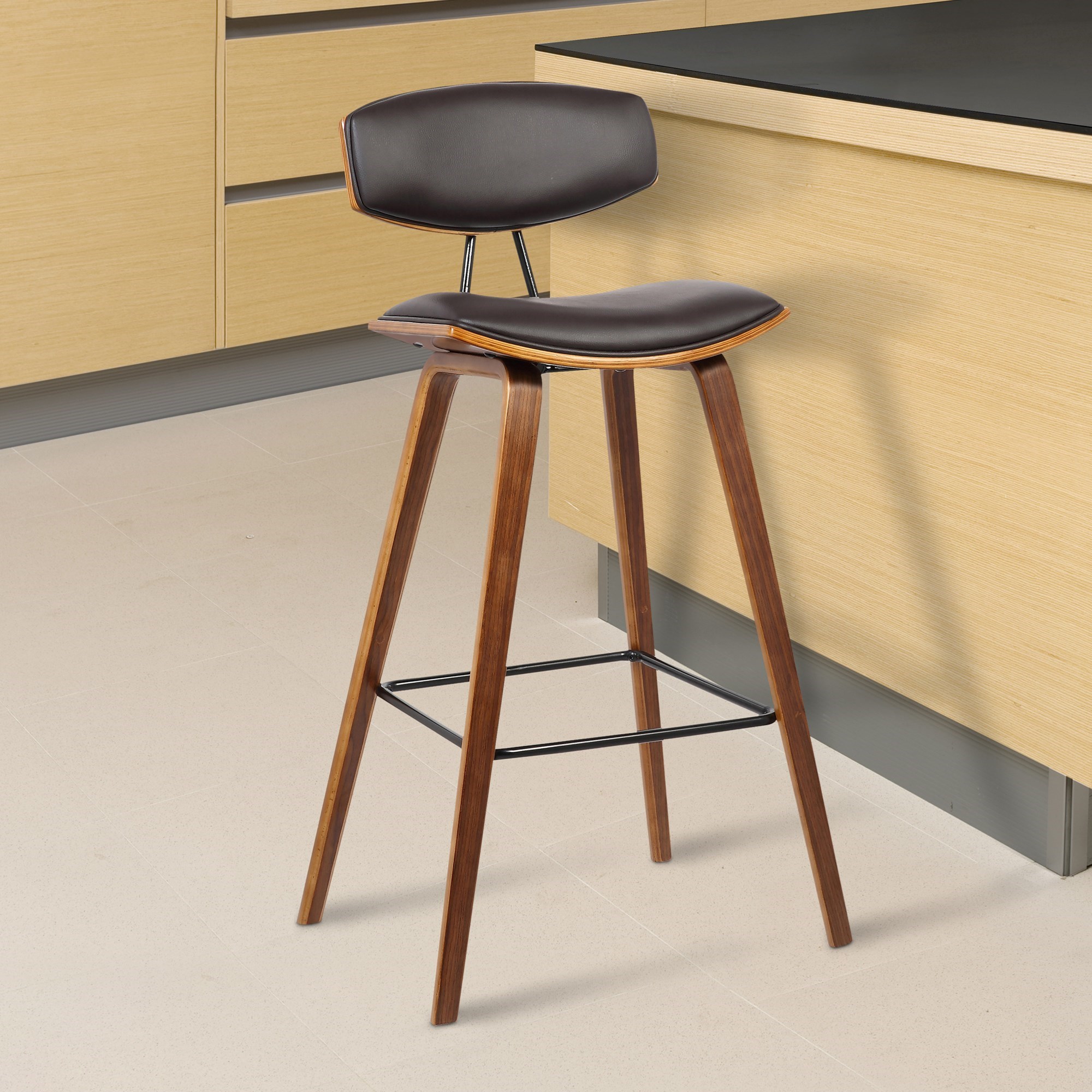 Armen Living Fox 26" Upholstered Counter Height Stool