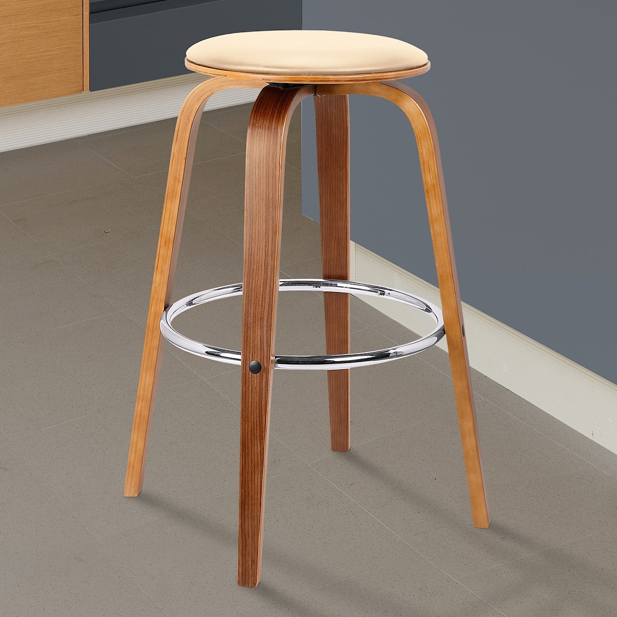 Armen Living Harbor 26" Mid-Century Swivel Counter Height Stool