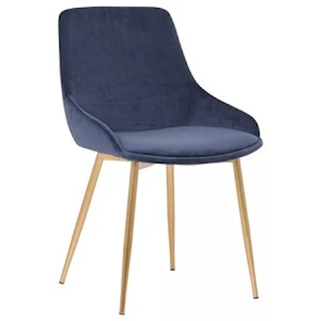 Blue Velvet Dining Accent Chair